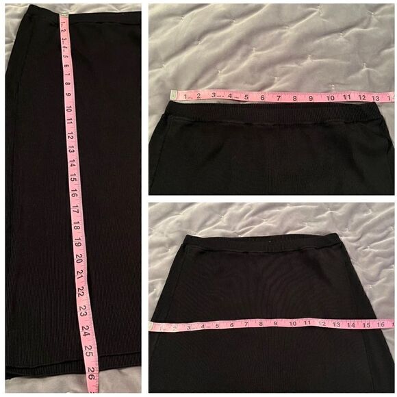 Cyrus Knit Faux Wrap Pencil Skirt Mini Black S - Picture 8 of 8